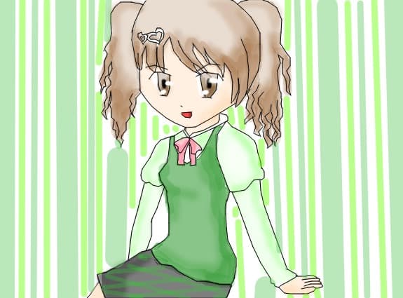 anime girl green