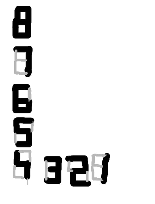 7 numere formate din cifra 8