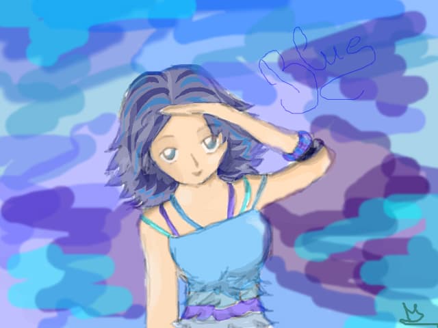Anime blue girl