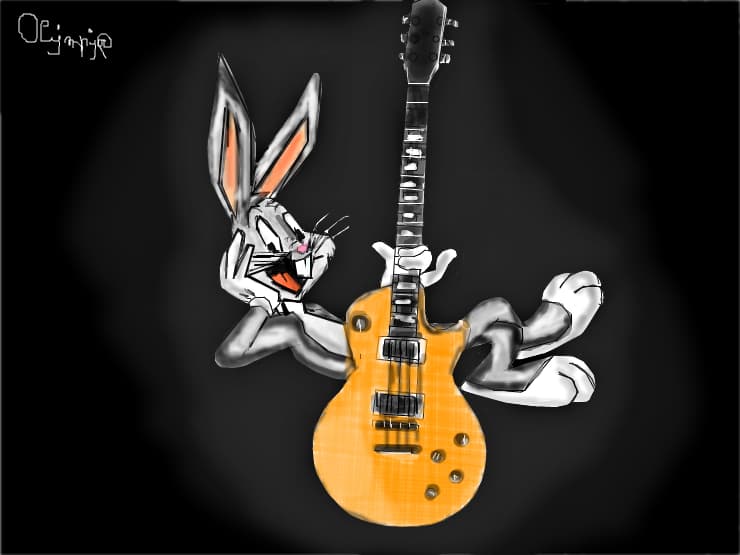 ,,hei il sti pe bugs bunny? e pe aici? ...-e unu cu urechi asssaaaa de lungi? -ddaaa -si topaie de c
