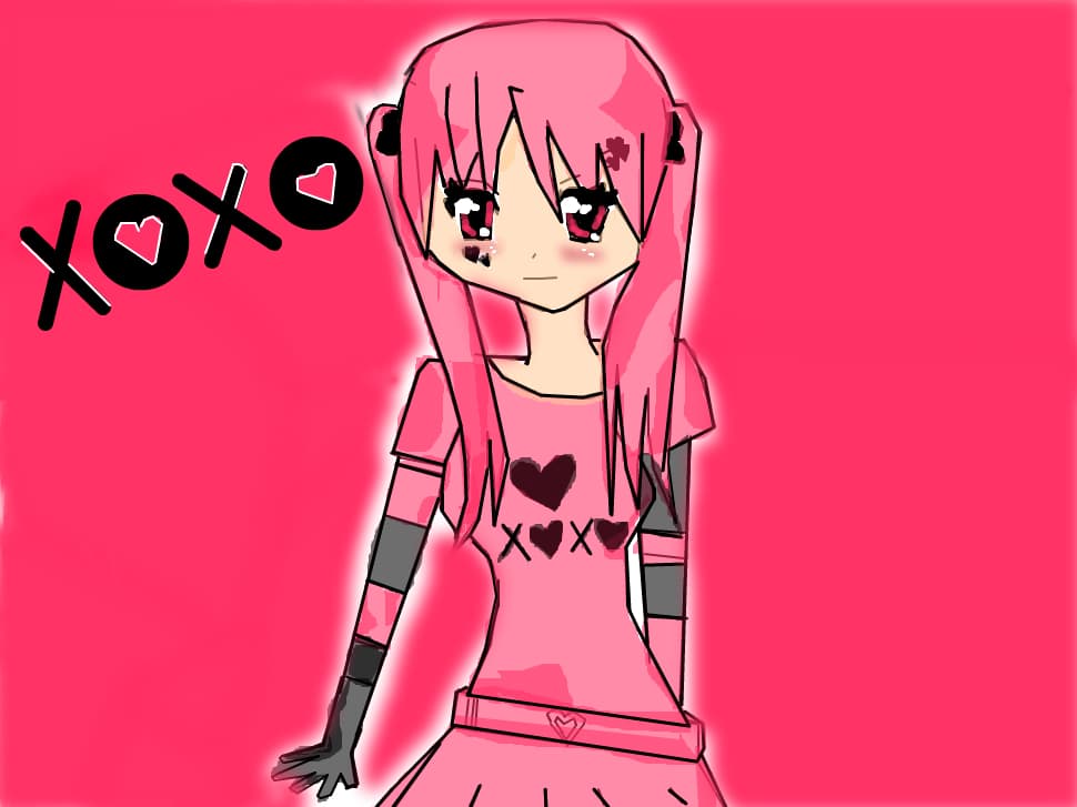 anime xoxo :X :X pink and black