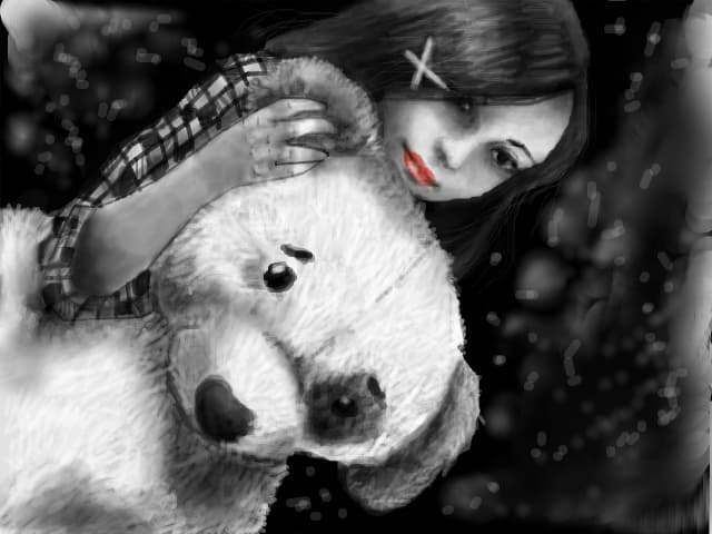 ..A girl and her tedy bear :)
