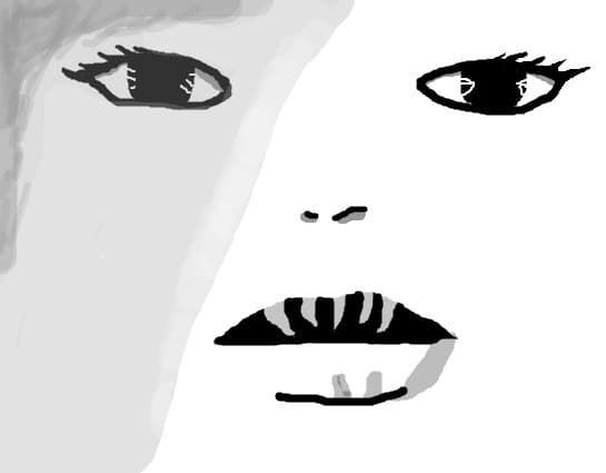 black and white
