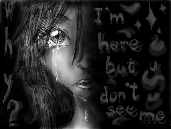 Doll - alb-negru (I\'m here but u don\'t see me... Why?)