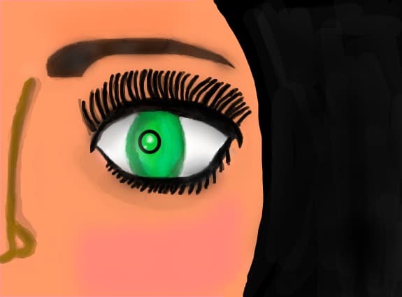 Green eyes...