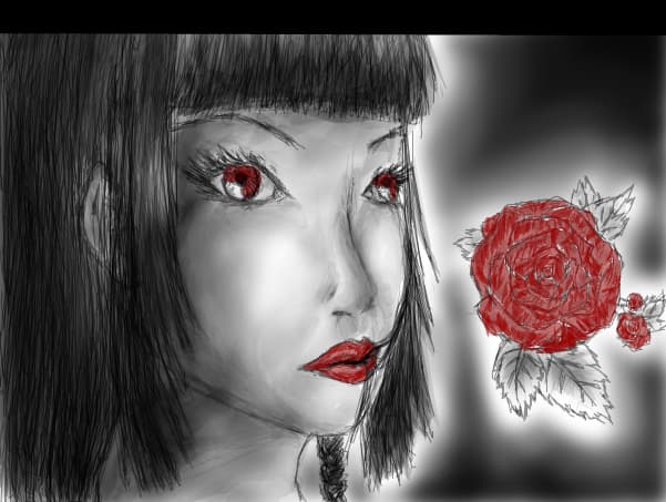 Vampire girl in the real life (roses)