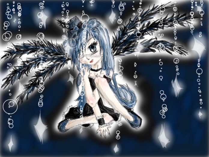 Anime dark girl (blue)