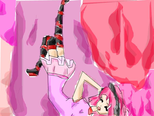 anime pink girl sleeping...