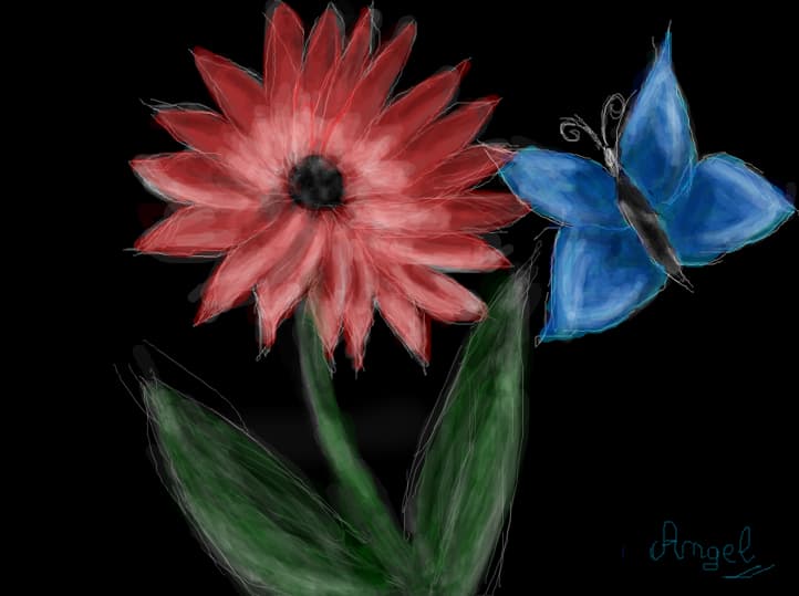 Flower and butterfly