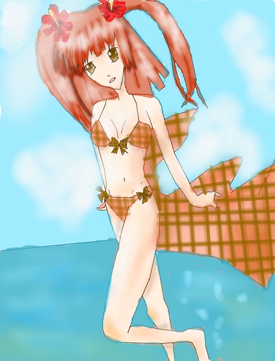 Anime in costum de baie