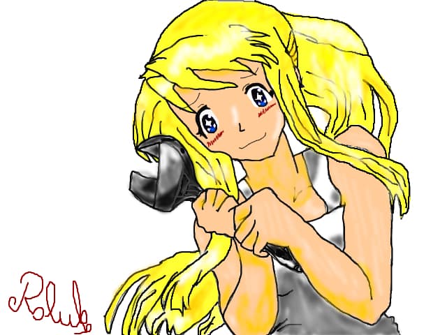 Winry in her happy place