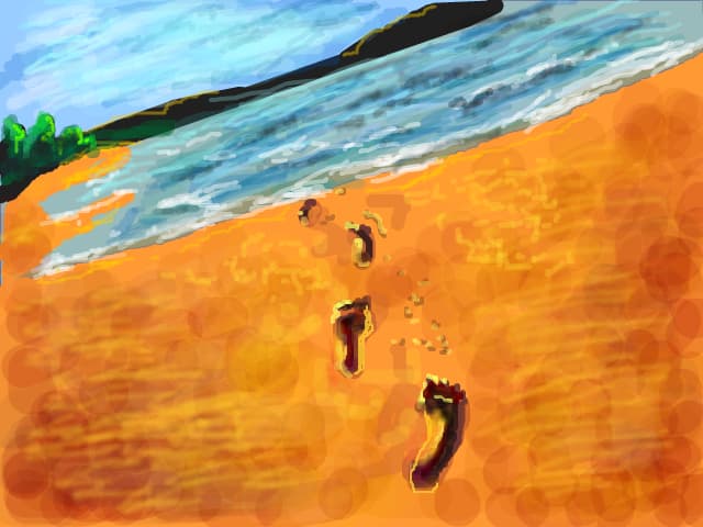 feet on sand...