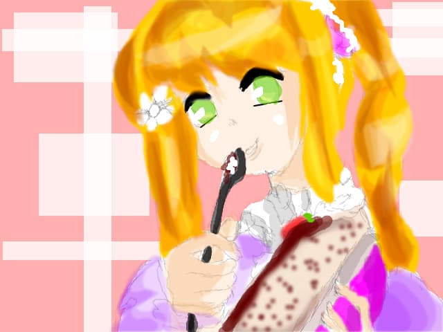 O fetita dulce care papa ceva dulce
