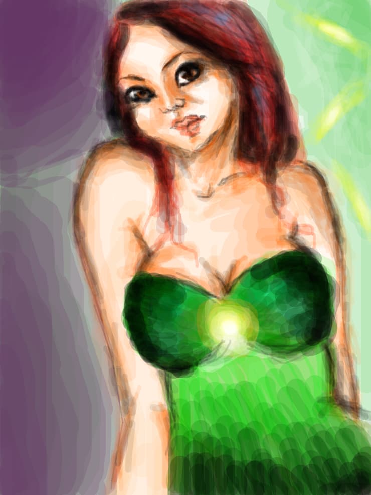 girl in green