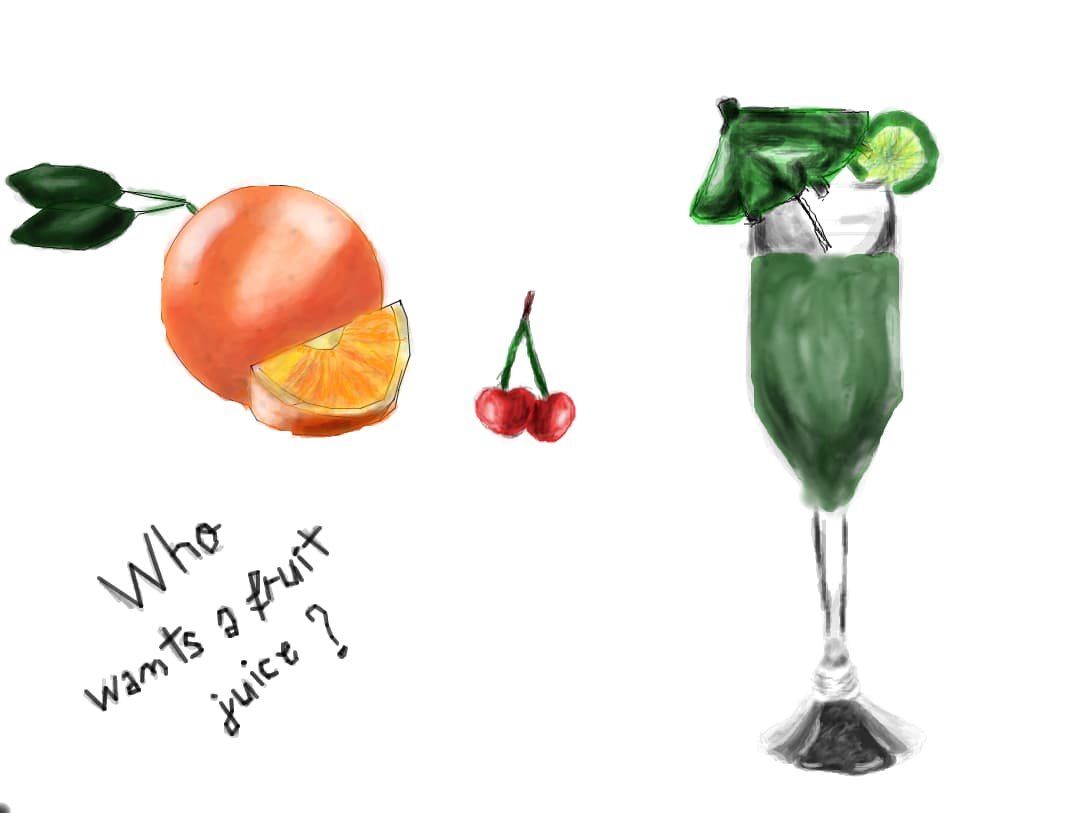 Who want a fruit juice ?