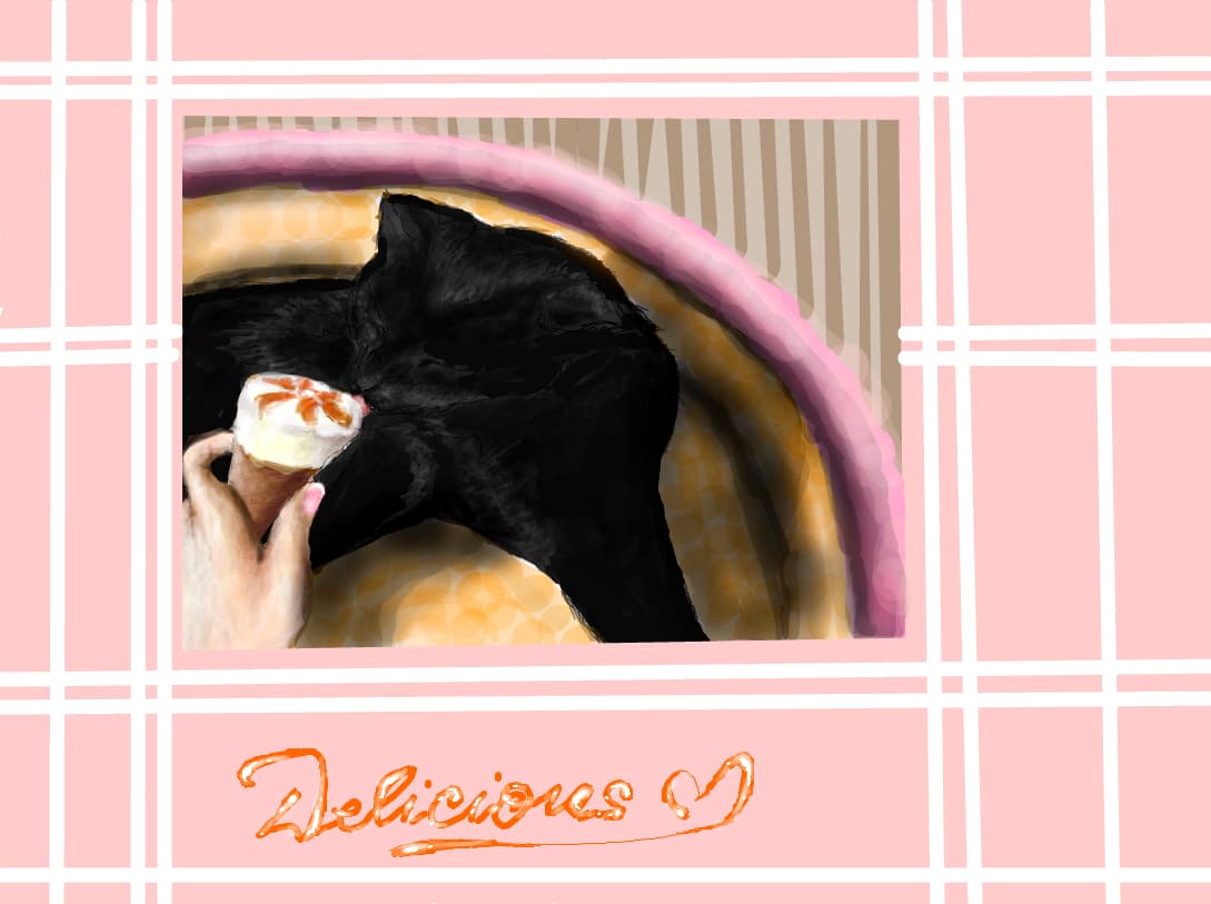 Cat eat ice cream :)) (Diana)