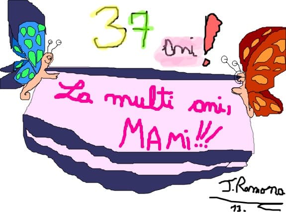 azi e ziua lui mami, a implinit 37 de ani. ce surpriza i-am facut, am bagat muzica, am dansat dar ma