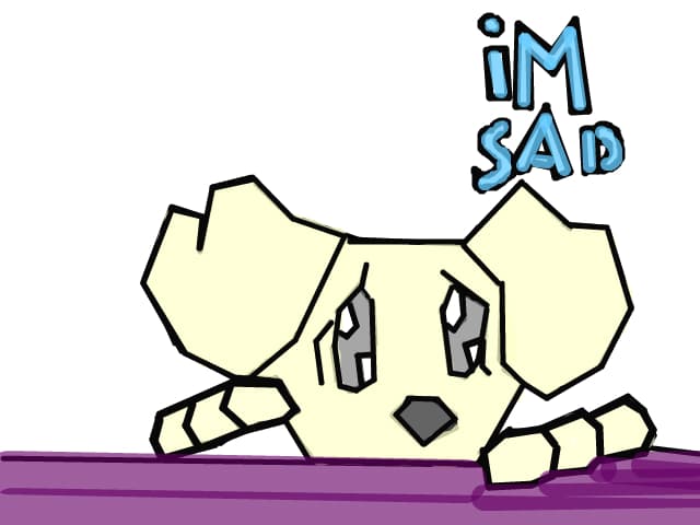 un catel trist