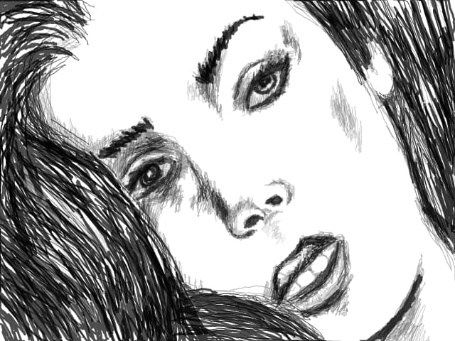 portret in creion