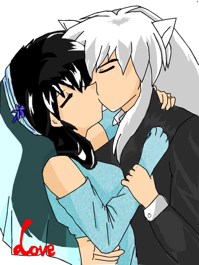 inuyasha wedding kiss