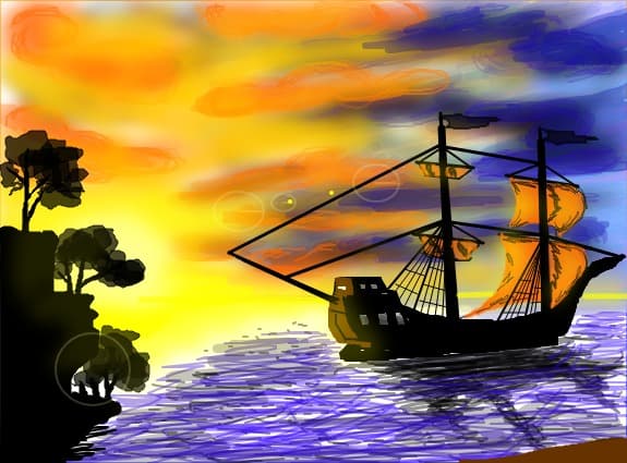 Setting Sail at Sunset