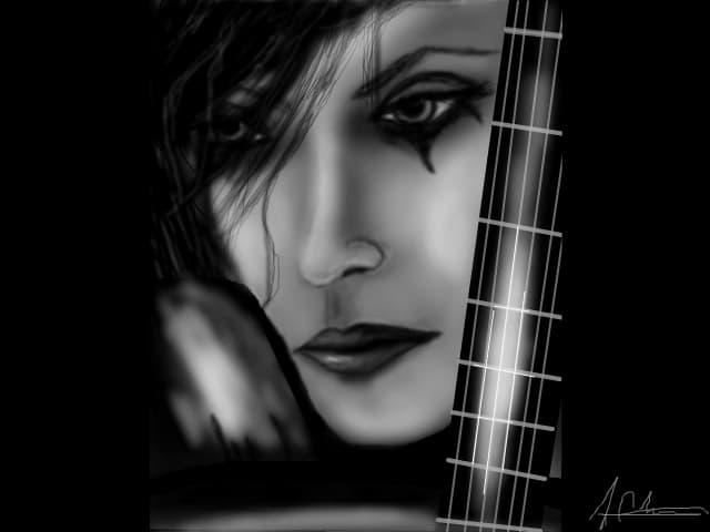 black guitar