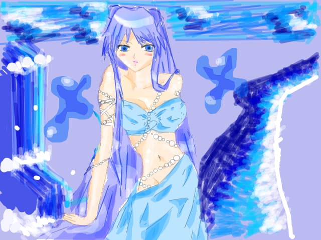 anime girl water