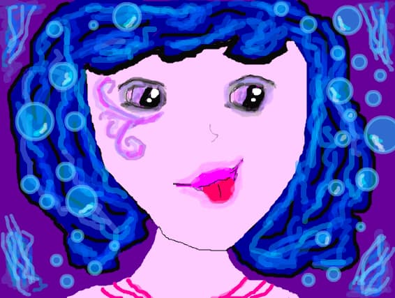 Blue Girl Bublles