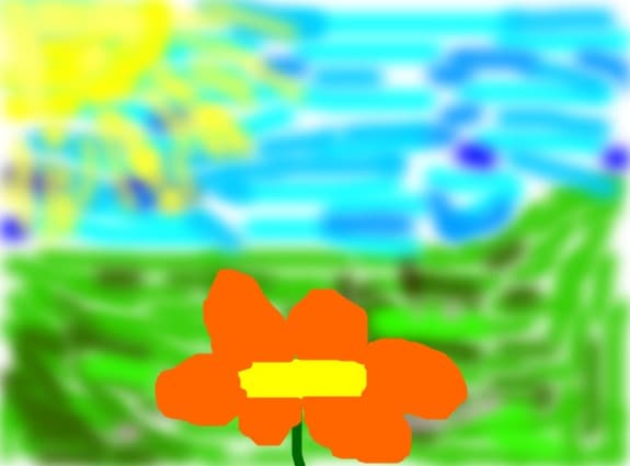 Peisaj cu floare