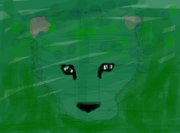 a face of a tiger in grass