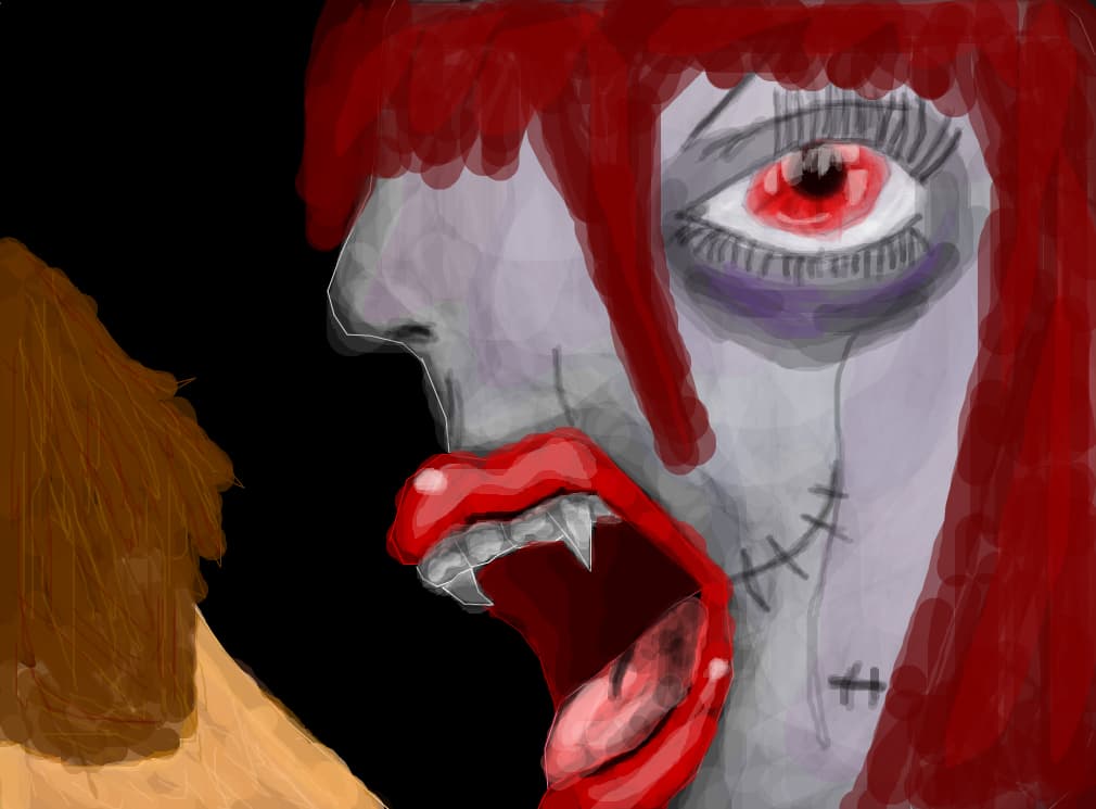 the vampire: mmmm.. i`m hungry... the boy : ...happy haloween..:(