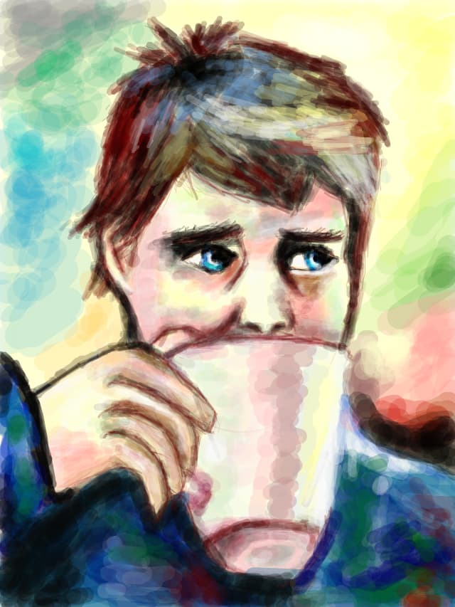 Il boit de l\'eau.
