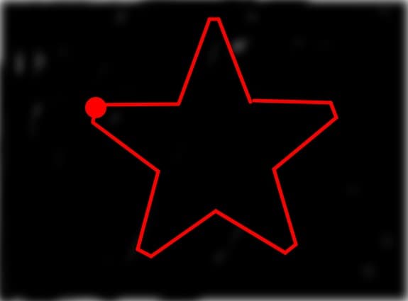 By a star