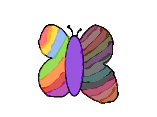 fluture multicolor