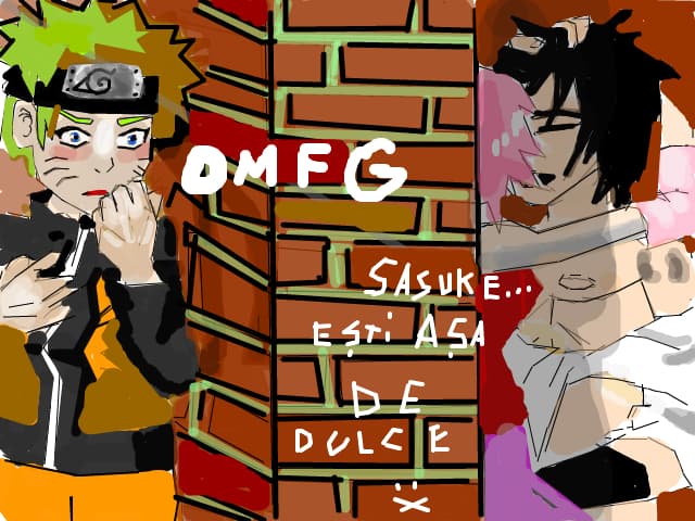 LOL sasusaku kiss .. naruto spioneaza :))