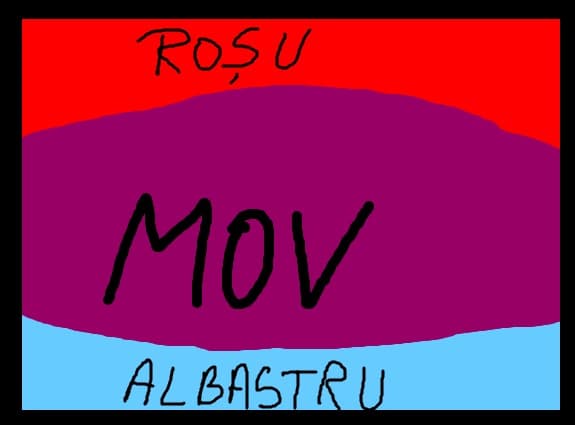 rosu + albastru=mov