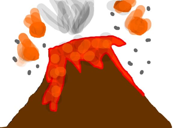 Vulcanul erupe