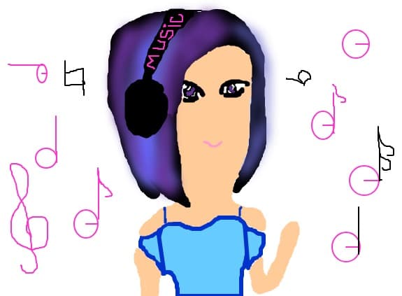 a girl drumning in music