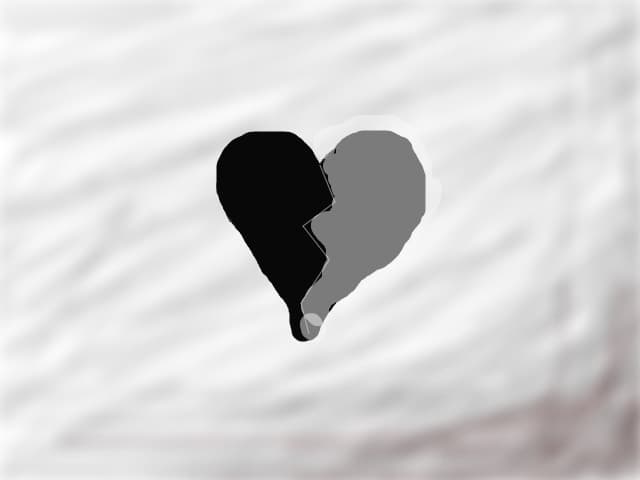 white-black heart