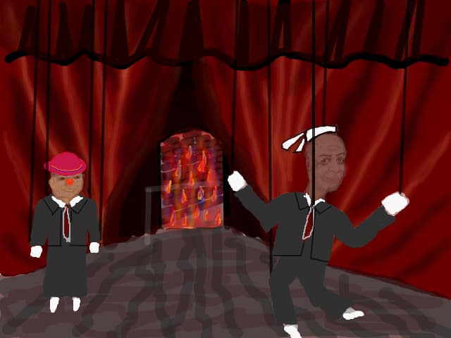 Teatru  de papuci-caricatura