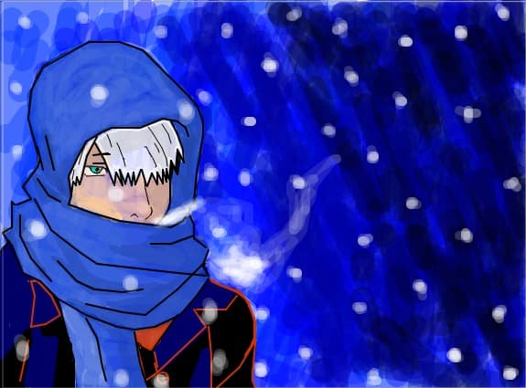 anime boy in snow