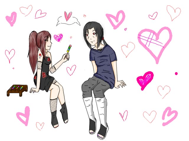 akemi(vali) and itachi eating ^^
