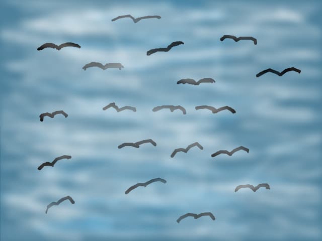 Cerul plin de pasari calatoare