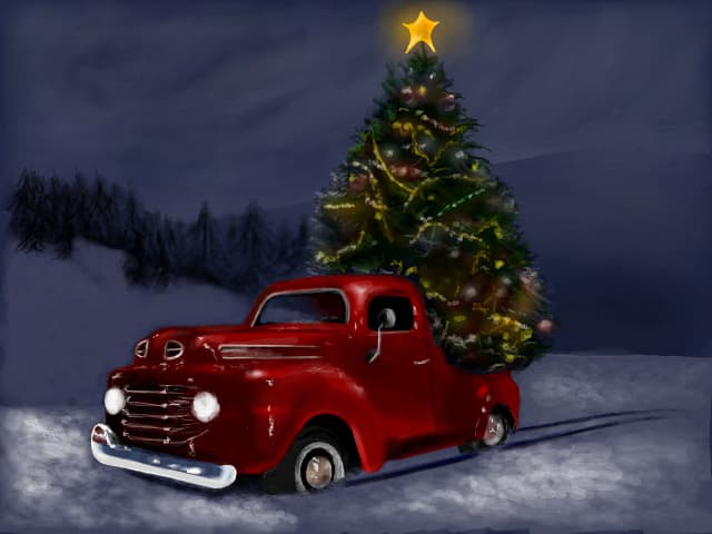 Santa truck Christmas