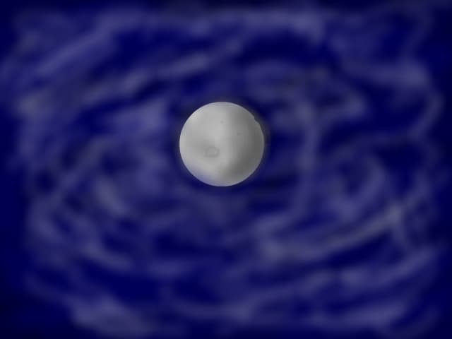 luna pe un cer inorat