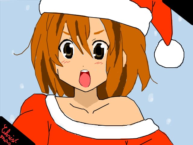 Yui K-on Happy Christmas(Iote cum mi-a \'\'scapta mana\'\' la un desen anime)