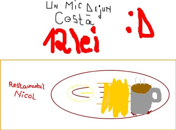 um mic dejun costa la restaurantul nicol 12 lei