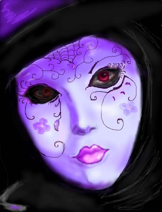 Lady with red eyes
