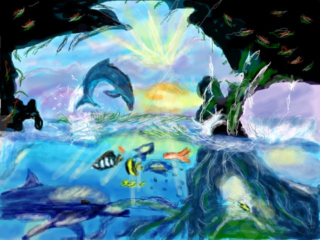 delfini de vis  pt cei mai dragutzi desenatori