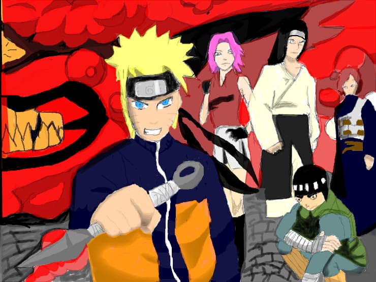 Naru,Saku,Lee,Gaara,Neji